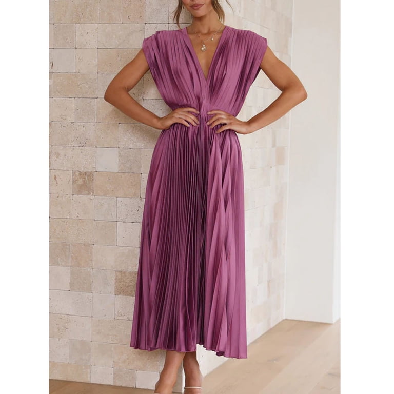 knee length dresses for ladies Tagg Purple Asymmetric Satin Crepe Midi Dress with Detatchable Cape main image 0