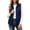 Navy, variant on Women's Quilted Zip Front Vest Stand Collar Classic Regular Fit Everyday Vest