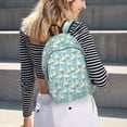 thumbnail image 5 of Bixox White Geese and Flower Printing Canvas Backpack Lightweight Casual Travel Backpack School Backpack Fits 15.6 Inch Notebook, 5 of 5