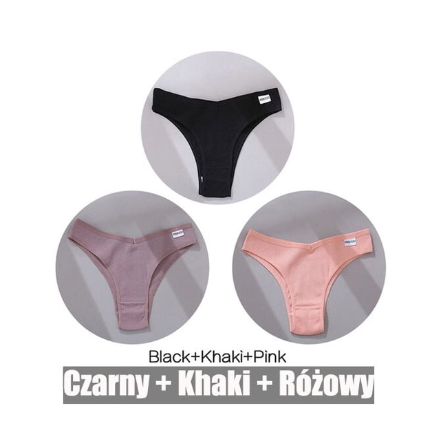 FINETOO 3 unids/set de bragas de mujer, ropa interior brasileña de algodón, Tanga Sexy con cintura en V para mujer, ropa interior femenina, lencería íntima Tan Jianjun unisex