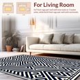 thumbnail image 2 of ODIKA 3'x5' Machine Washable Non-Slip Area Rug, Abstract Interlocking Grid Featuring Overlapping Rhombus and Zigzag Lines High Traffic Rug with Pad, Black, 378015, 2 of 8