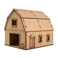 thumbnail image 2 of 1/72 Miniature Wooden House Unassembly Granary Model Architecture Scene Model for Architecture Model Sand Table Layout War Scene Decoration barn B, 2 of 8