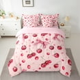 thumbnail image 3 of Manfei Cartoon Cherry 7-Piece Twin Bedding Sets,Cute Bowknot Bowtie Bedding Comforter Set,Pink Red Sheet Sets For Child,Super Cozy Room Decor Reversible, 3 of 9