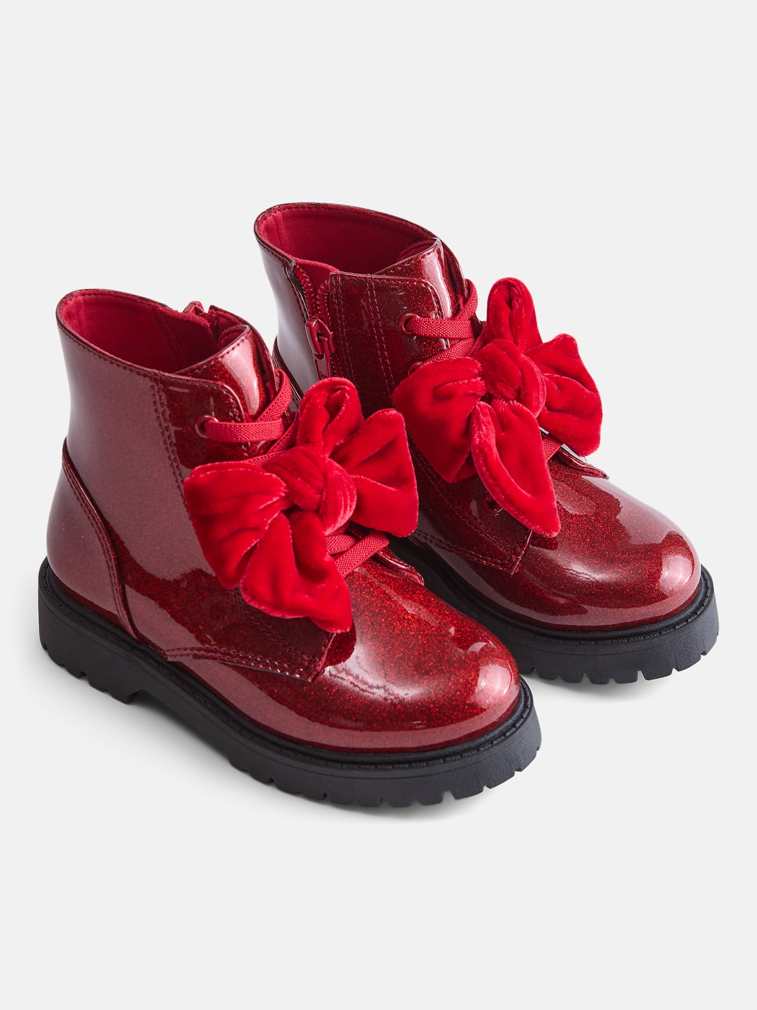 Wonder Nation Baby and Toddler Girls Bow Combat Boots