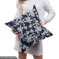 thumbnail image 4 of Ambesonne Navy Blue Fabric by the Yard Upholstery, Floral Botanic Design, 10 Yards, Dark Blue White, 4 of 4