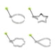 thumbnail image 1 of EeaseMX 4 moldes de acero inoxidable para cocinar huevos fritos, panqueques, anillos antiadherentes para huevos, herramienta de cocina (forma de estrella, círculo, corazón y flor), 1 of 6