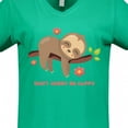 thumbnail image 4 of Inktastic Don't Hurry Sloth Women's V-Neck T-Shirt, 4 of 5
