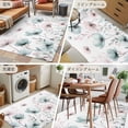 thumbnail image 6 of 2.7x5 Area Rugs, Teal Pink Spring Floral Non-Skid Rubber Backing Large Rectangle Rugs - Living Room Bedroom Home Office, Summer Botanical Watercolor Indoor Floor Mat Carpets Washable Rug, 6 of 9