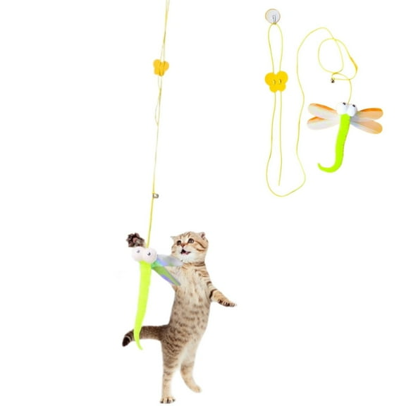 Hanging Door Bouncing Cat Interactive Toy, Cat Feather Toys Interactive String Feather Cats Toy, Retractable Self Kitten Play Indoor Cats Toy 2025 New