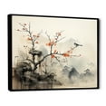 thumbnail image 2 of Designart "Sumi Bird Asian Painting XIX" Asian Art Floater Framed Canvas Print, 2 of 7