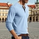 thumbnail image 4 of Blusas y camisas de manga larga y cuello redondo para hombre, casuales, de moda, de color liso, con botones y bolsillos, de manga larga y cuello redondo, de poliéster., 4 of 6