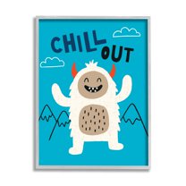 Stupell Industries Chill Out Phrase Abominable Snowman Winter Yeti, 24 x 30, Designed by Nina Seven