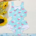 thumbnail image 2 of TOWED22 Girls Swimsuits One Piece Bathing Suit Crossback Straps Cute Toddler Kids Pool Beach Swimwear Quick Dry 4-12 Years Blue,13-14 Y, 2 of 5