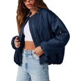 thumbnail image 2 of Women Oversized Casual Fully Lined Zip Up Jacket Coats with Pockets, 2 of 7