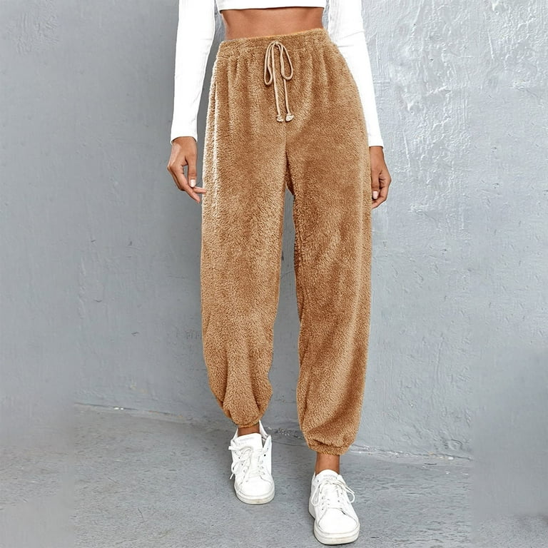 HAPIMO Sales Womens Fuzzy Fleece Pants Warm Cozy Pjs Bottoms