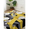 thumbnail image 3 of Yellow Black Geometric Suqare Tablecloth - 54 x 54 Inch, Modern Art Abstract Grey Line Waterproof & StainResistant Tablecloth, Washable Oil-proof Table Cover for Dining/Party/Wedding/Camping/Buffet, 3 of 9