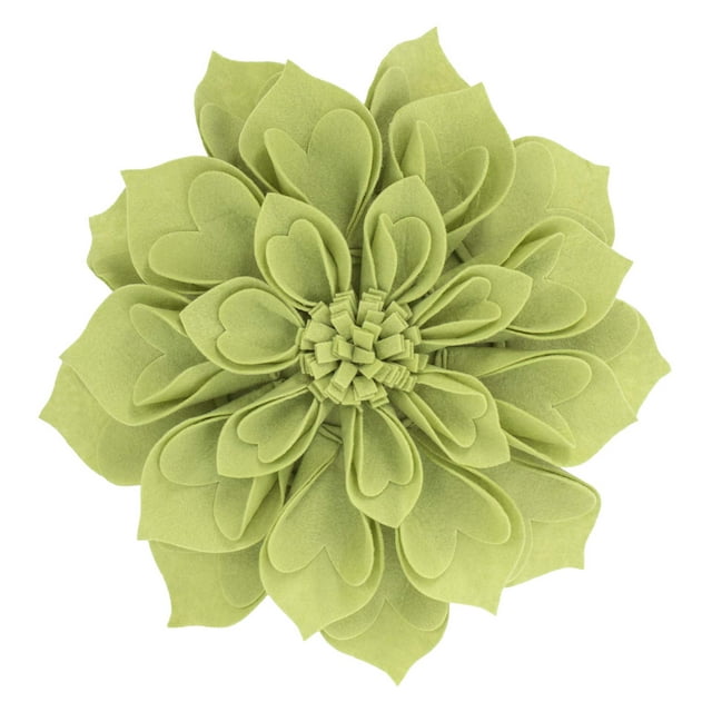 Fennco Styles Housse de Coussin Décorative en Forme de Cœur 3D Fait Main - 13 Pouces Ronde Lime Florale pour Canapé, Décoration Intérieure et Vacances, Cadeau de Pendaison de Crémaillère