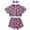 Purple, variant on CARETOO Toddler Girl Clothes Baby Girls Outfits Summer Floral Print Shirt Shorts Headband 3pcs Set