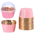 thumbnail image 1 of Gfdg Cupcake de papel de aluminio, 50 tazas de papel de aluminio para hornear, revestimientos desechables de papel de aluminio para cupcakes, revestimientos de papel de aluminio para cupcakes, moldes para cupcakes, para muffins y cupcakes, moldes de repostería, 1 of 8