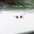thumbnail image 5 of Gem Stone King 14K White Gold Red Rhodolite Garnet Stud Earrings for Women | 0.24 Cttw | Gemstone Birthstone| Round 3MM, 5 of 5