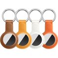 thumbnail image 1 of Yanonmyfd Paquete de 4 llaveros AirTag para soporte de Apple Airtags, funda de cuero para rastreador de Airtags, llavero Airtag compatible con Apple AirTag (Negro/Marrón/Rojo/Amarillo), 1 of 8