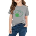 thumbnail image 5 of LEKWK Girls Love Shamrock Graphic Tee Plaid Polka Dot Print Short Sleeve Round Neck T-Shirt Breathable Cotton Top Saint Patrick's Day Wear, 5 of 9