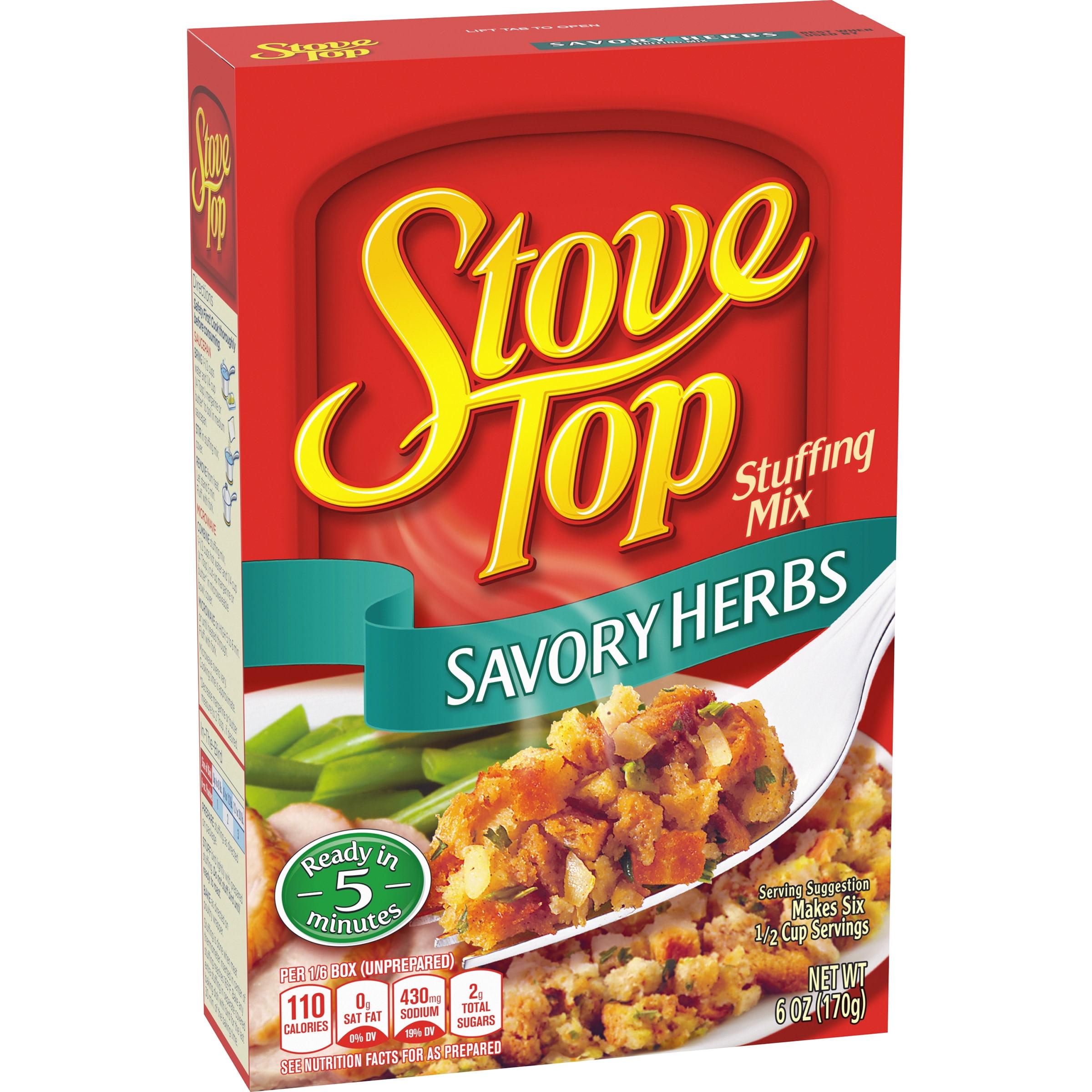 Kraft Stove Top Savory Herbs Stuffing Mix, 6 oz Box