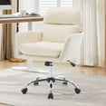 thumbnail image 2 of New PU Leather Office Chair with Adjustable Height, Black Base, Metal Frame, for Bedroom, Dressing Table or Desk, Modern Green, 2 of 8