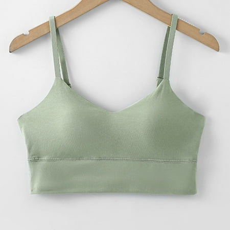 Brondbend Sports Bras for Women Large Bust Push Up Wireless Full Coverage Padded Adjustable Straps Sexy Comfortable Deep Cup Sports Bra Trendy T Shirt Bra for Casual Flash Deals Green L