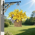 thumbnail image 4 of 1PC Spring Flower Basket Wall Hanging Household Imitation Artificial Flowers For Living Room Decor Pink, 4 of 9