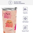 thumbnail image 4 of 11oz Stainless Steel Tumbler with Straw, Double Wall Insulated Travel Tumbler Cute Light Pink Ghost, 4 of 7