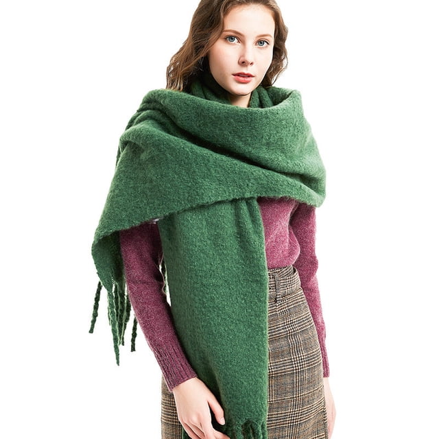 DPTALR Femmes Automne Pashmina Châle Wrap Cape Uni à Franges Tricot Cardigan Foulard