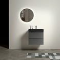 thumbnail image 2 of 24" Gray Bathroom Vanity with Sink, Large Storage Wall Mounted Floating Bathroom Vanity for Modern Bathroom, One-Piece Black Sink Basin without Drain and Faucet, 2 of 8