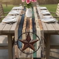 thumbnail image 4 of Country Star Table Runner, Farmhouse Texas Star Cotton Linen Kitchen Table Decoration Washable Dining Tabletop Runners for Home Party Decor 13x60 Inches, 4 of 9