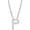 Silver, variant on Initial Letter P Necklace, Moissanite, 925 Sterling Silver, Sterling Silver