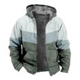 thumbnail image 1 of Winter Men's Hooded with Color Block 3D Print Padded Jacket for Cold Weather Warmth and Style, 1 of 5