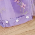 thumbnail image 3 of IBTOM CASTLE Newborn Toddler Baby Girls Fall Outfit Butterfly Romper Princess Dress with Headband 1st Birthday Cake Smash Clothes for Photo Shoot 9-12 Months Purple Floral, 3 of 8