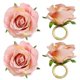 thumbnail image 2 of Anillos de servilleta de flor rosa de 4 piezas, decoración de mesa para bodas, San Valentín # 39; s Afortunado Sencillez, 2 of 5