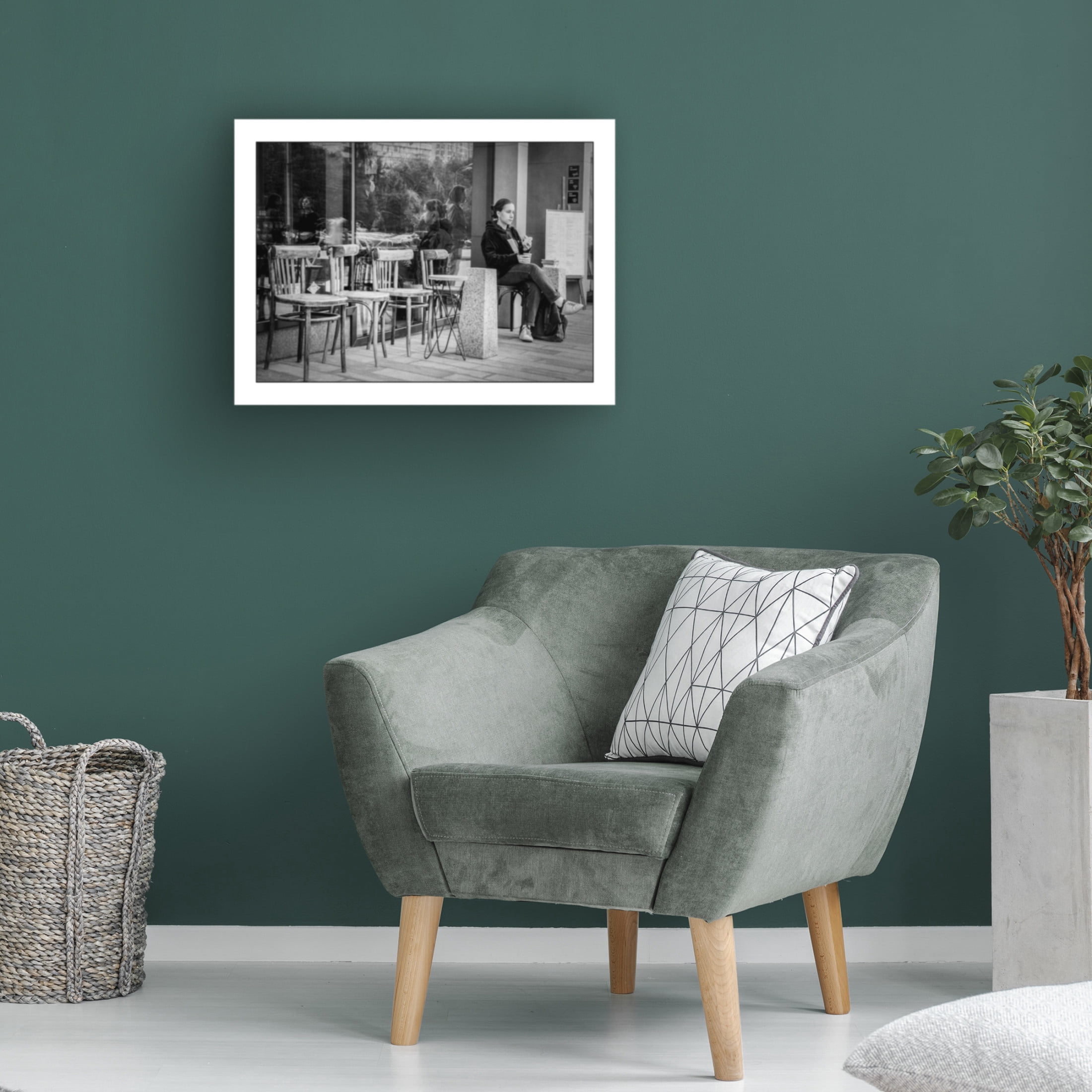 Canvas Wall Art - Yury A Melnikov 'City Girl Coffee Loneliness' Wall Art for Living Room, Bedroom, or Office Décor by Trademark Fine Art - 24 x 18 Inches