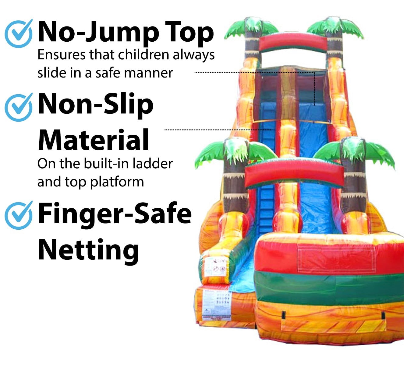 TentandTable Commercial Inflatable Water Slide, Fire Marble Tropical with Blower, 22 ft