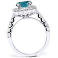 thumbnail image 2 of Pompeii 4 CT Blue Diamond Cushion Halo Engagement Ring 14K White Gold (H/I,I1-I2), 2 of 2