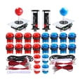 thumbnail image 1 of Controlador USB de 2 jugadore 2X 5Pin Stick + 4X 28mm Botón pulsador + 16x 3.3cm s Arcade Piezas de kits de bricola rojo azul Baoblaze joystick arcade controlador usb, 1 of 8
