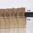 thumbnail image 5 of Brown Beige Valance Curtains for Kitchen/Living Room/Bathroom/Bedroom Window, Rod Pocket Small Topper Half Short Window Curtains Voile Sheer Scarf, Farmhouse Vintage Gradient Wooden Grain 60"x18", 5 of 8