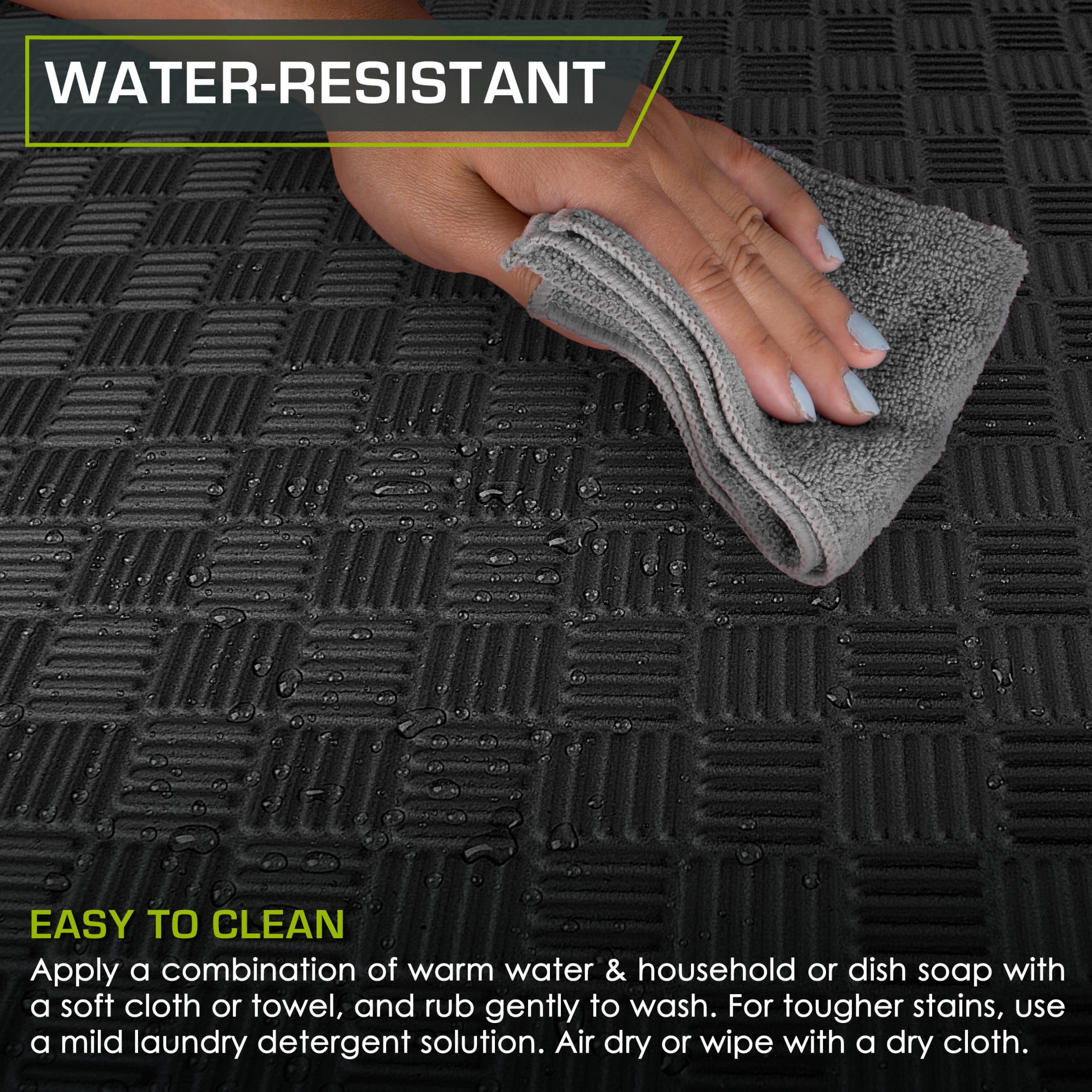 ProsourceFit Exercise Puzzle Mat ½ or 1-in with Non-Slip Traction on Checkered Surface