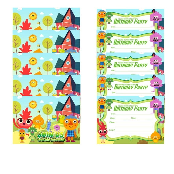 Super Simple Songs Invitations Cards Stock Bulk Birthday Invite Fill-in Party Supplies Decorations for Boys Girls