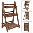 thumbnail image 2 of Alden Design 3 Tier Folding Wooden Flower Pot Stand Flower Plant Display Stand Shelf for Indoors or Outdoors, 2 of 13