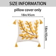 thumbnail image 6 of Unique Bargains Boho Pillow Cover with Tassels Set of 2 Yellow Small Leaves 18" x 18", 6 of 6
