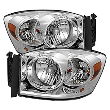 Amber Clear Crystal Dodge Ram 1500 / Ram 2500/3500 Amber Crystal Headlights Chrome Housing With Clear Lens ()