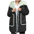 thumbnail image 2 of Parkas de manga larga para mujer, chaqueta con capucha de color liso con mangas largas y cinturón, chaqueta tipo cárdigan de temperamento ajustado, top de poliéster para mujer, 2 of 9