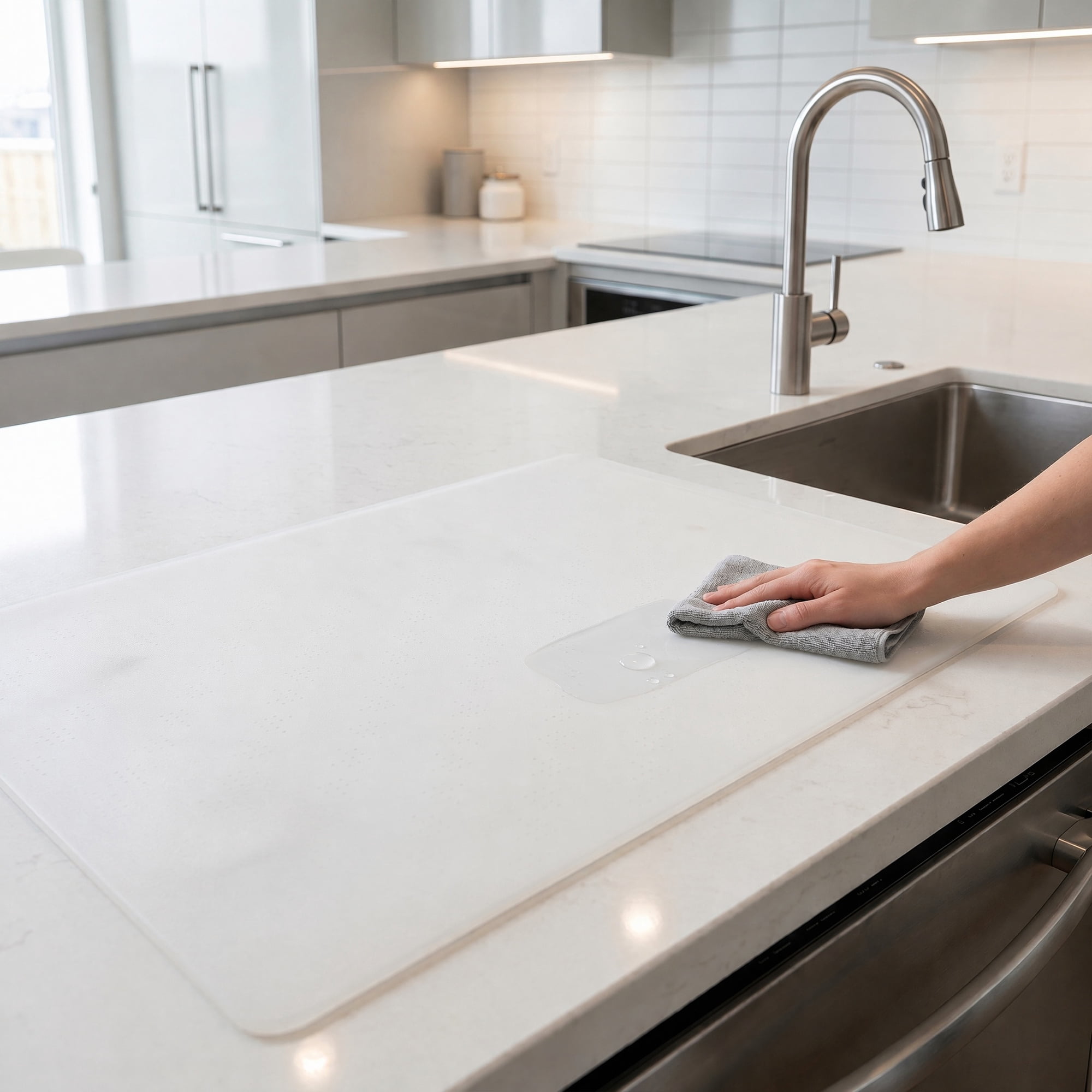 Unique Bargains Silicone Heat Resistant Countertop Protector Pad Mat Clear 35.4"x23.6"